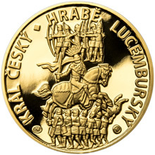 Náhled Reverzní strany - Jan Lucemburský - 720. výročí narození zlato b.k.
