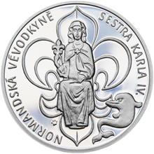 Náhled Reverzní strany - Jitka Lucemburská - 700. výročí narození stříbro proof