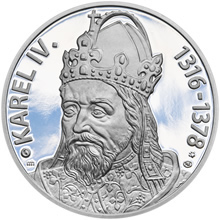 Náhled Averzní strany - Karel IV., král a císař - 700. výročí narození stříbro proof