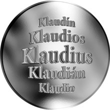 Náhled Reverzní strany - Slovenská jména - Klaudius - velká stříbrná medaile 1 Oz