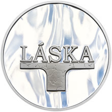 Náhled Reverzní strany - Ryzí přání LÁSKA - velká stříbrná medaile 1 Oz