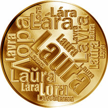 Náhled Reverzní strany - Česká jména - Laura - velká zlatá medaile 1 Oz