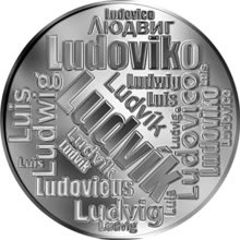 Náhled Reverzní strany - Česká jména - Ludvík - velká stříbrná medaile 1 Oz