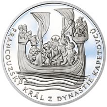 Náhled Reverzní strany - Ludvík IX. Francouzský - 800. výročí narození stříbro patina