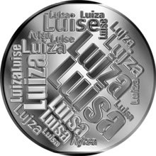 Náhled Reverzní strany - Česká jména - Luisa - velká stříbrná medaile 1 Oz