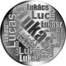 Náhled Reverzní strany - Česká jména - Lukáš - velká stříbrná medaile 1 Oz
