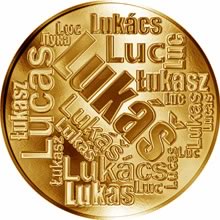 Náhled Reverzní strany - Česká jména - Lukáš - velká zlatá medaile 1 Oz