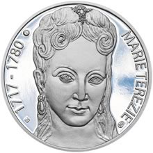 Náhled Averzní strany - Marie Terezie - 300. výročí narození stříbro patina