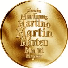 Náhled Reverzní strany - Česká jména - Martin - velká zlatá medaile 1 Oz