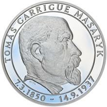 Náhled Averzní strany - 70 let od úmrtí Tomáše Garrigue Masaryka - stříbro Proof