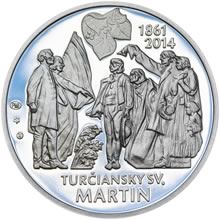 Náhled Averzní strany - Výročie Memoranda národa slovenského - 28 mm stříbro patina