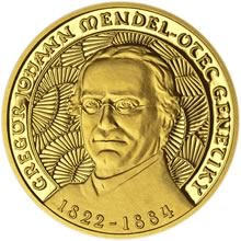 Náhled Averzní strany - Johan Gregor Mendel - zlato b.k.