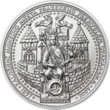 Náhled Averzní strany - 750 let od založení Menšího Města pražského Přemyslem Otakarem II. - stříbro b.k.