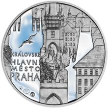 Náhled Averzní strany - Královské hlavní město Praha - stříbro 28 mm patina
