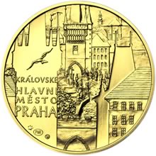 Náhled Averzní strany - Královské hlavní město Praha - zlato 1/2 Oz b.k.