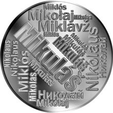 Náhled Reverzní strany - Česká jména - Mikuláš - velká stříbrná medaile 1 Oz