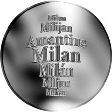 Náhled Reverzní strany - Česká jména - Milan - stříbrná medaile