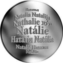 Náhled Reverzní strany - Česká jména - Natálie - velká stříbrná medaile 1 Oz