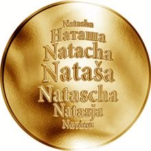 Náhled Reverzní strany - Česká jména - Nataša - zlatá medaile