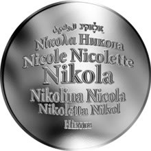 Náhled Reverzní strany - Česká jména - Nikola - velká stříbrná medaile 1 Oz