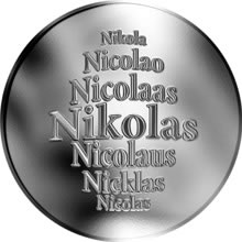 Náhled Reverzní strany - Česká jména - Nikolas - stříbrná medaile