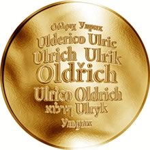 Náhled Reverzní strany - Česká jména - Oldřich - zlatá medaile