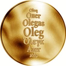 Náhled Reverzní strany - Česká jména - Oleg - zlatá medaile