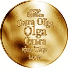 Náhled Reverzní strany - Česká jména - Olga - zlatá medaile