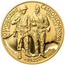 Náhled Averzní strany - Osvobození Československa 8.5.1945 - 20 mm zlato Proof