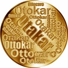Náhled Reverzní strany - Česká jména - Otakar - velká zlatá medaile 1 Oz