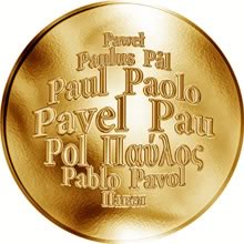 Náhled Reverzní strany - Česká jména - Pavel - zlatá medaile