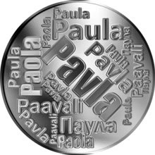 Náhled Reverzní strany - Česká jména - Pavla - velká stříbrná medaile 1 Oz