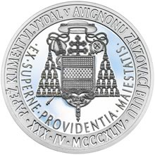 Náhled Reverzní strany - Povýšení pražského biskupství na arcibiskupství - 670 let - 1 Oz stříbro b.k.