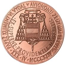 Náhled Reverzní strany - Povýšení pražského biskupství na arcibiskupství - 670 let - 1 Oz Měď b.k.