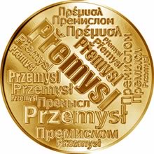 Náhled Reverzní strany - Česká jména - Přemysl - velká zlatá medaile 1 Oz