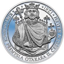 Náhled Averzní strany - Korunovace Přemysla Otakara II českým králem -  stříbro patina