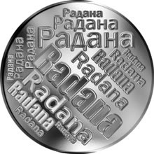 Náhled Reverzní strany - Česká jména - Radana - velká stříbrná medaile 1 Oz