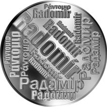 Náhled Reverzní strany - Česká jména - Radomír - velká stříbrná medaile 1 Oz
