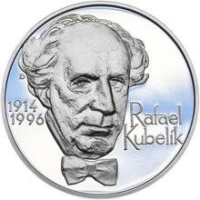 Náhled Averzní strany - Rafael Kubelík - 100. výročí narození stříbro patina