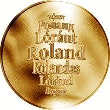 Náhled Reverzní strany - Česká jména - Roland - zlatá medaile