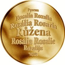 Náhled Reverzní strany - Česká jména - Růžena - velká zlatá medaile 1 Oz