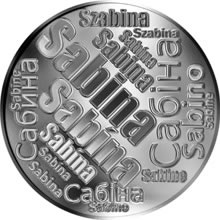 Náhled Reverzní strany - Česká jména - Sabina - velká stříbrná medaile 1 Oz