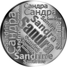Náhled Reverzní strany - Česká jména - Sandra - velká stříbrná medaile 1 Oz