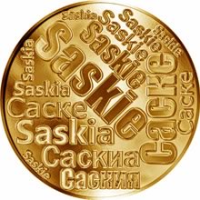 Náhled Reverzní strany - Česká jména - Saskie - velká zlatá medaile 1 Oz