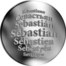 Náhled Reverzní strany - Česká jména - Sebastian - stříbrná medaile