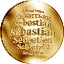 Náhled Reverzní strany - Česká jména - Sebastian - zlatá medaile