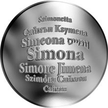 Náhled Reverzní strany - Česká jména - Simona - stříbrná medaile