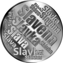 Náhled Reverzní strany - Česká jména - Slavěna - velká stříbrná medaile 1 Oz