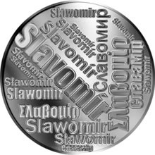 Náhled Reverzní strany - Česká jména - Slavomír - velká stříbrná medaile 1 Oz