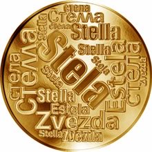 Náhled Reverzní strany - Česká jména - Stela - velká zlatá medaile 1 Oz